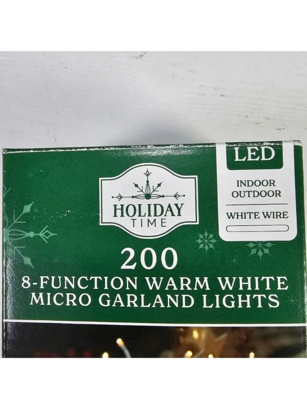 Holiday Time 8-Function Warm White LED 200ct Micro Garland String Lights NEW